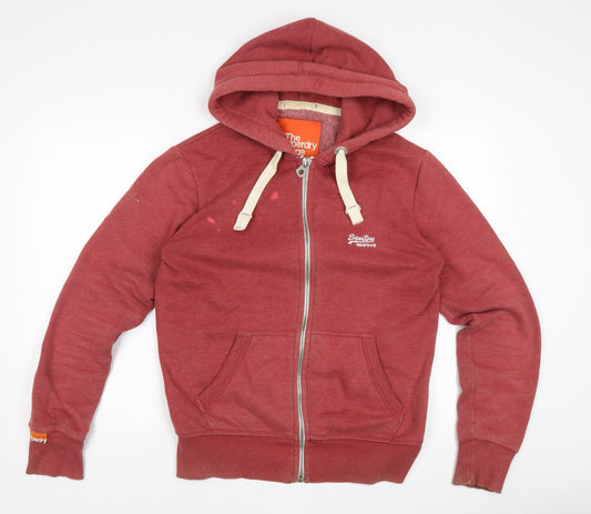 Mens UK M Regular Superdry Red Full Zip Hoodie