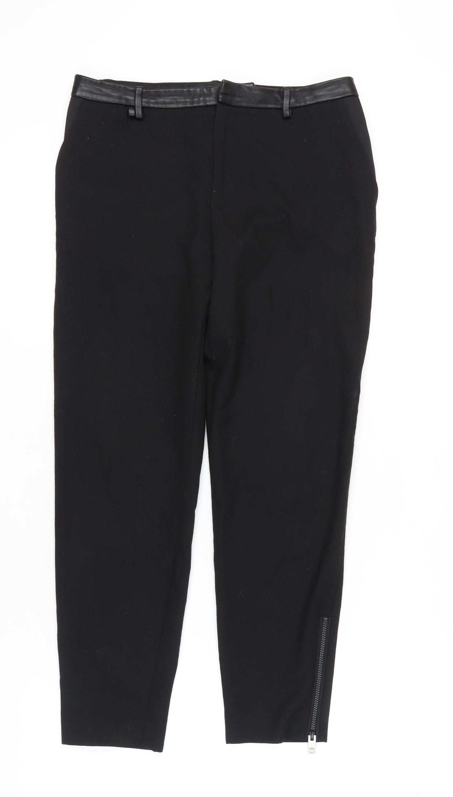 Diesel Women's Black Ankle Trousers, Size 27, Slim Fit