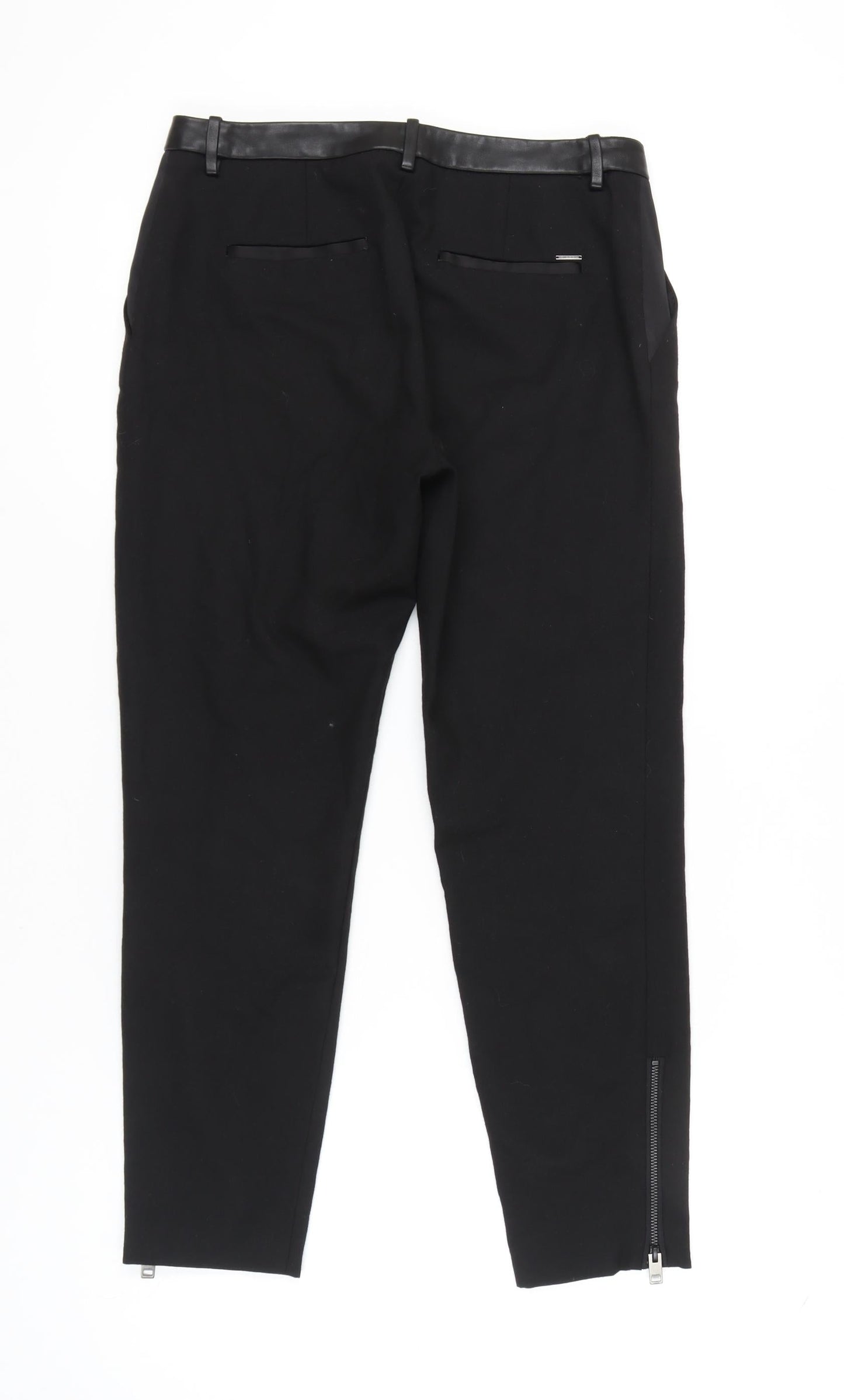 Diesel Women's Black Ankle Trousers, Size 27, Slim Fit
