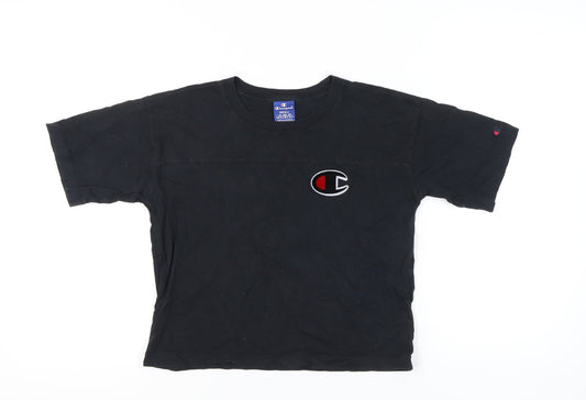 Champion Women's Black T-Shirt Small Crew Neck