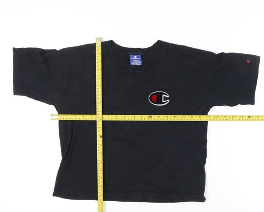 Champion Women's Black T-Shirt Small Crew Neck