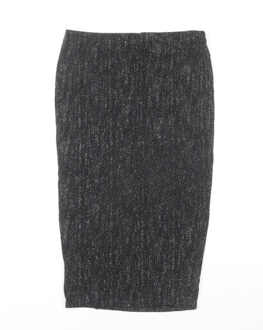 River Island Women's Black Midi Pencil Skirt Size 12