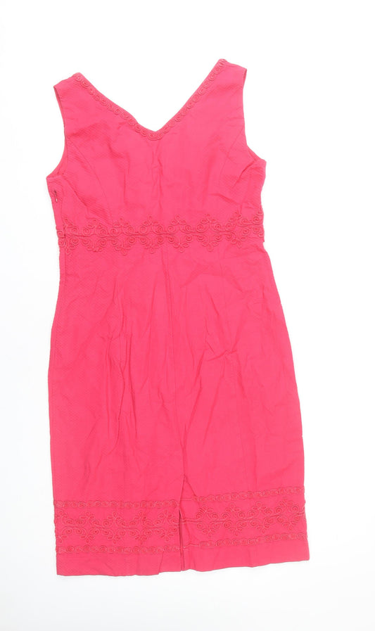Boden Women’s Pink V-neck Sleeveless Cotton Dress