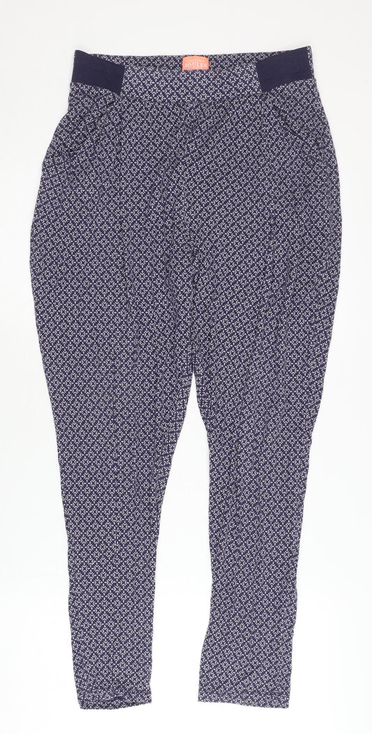 Joules Women Blue Geometric Trousers Size 10