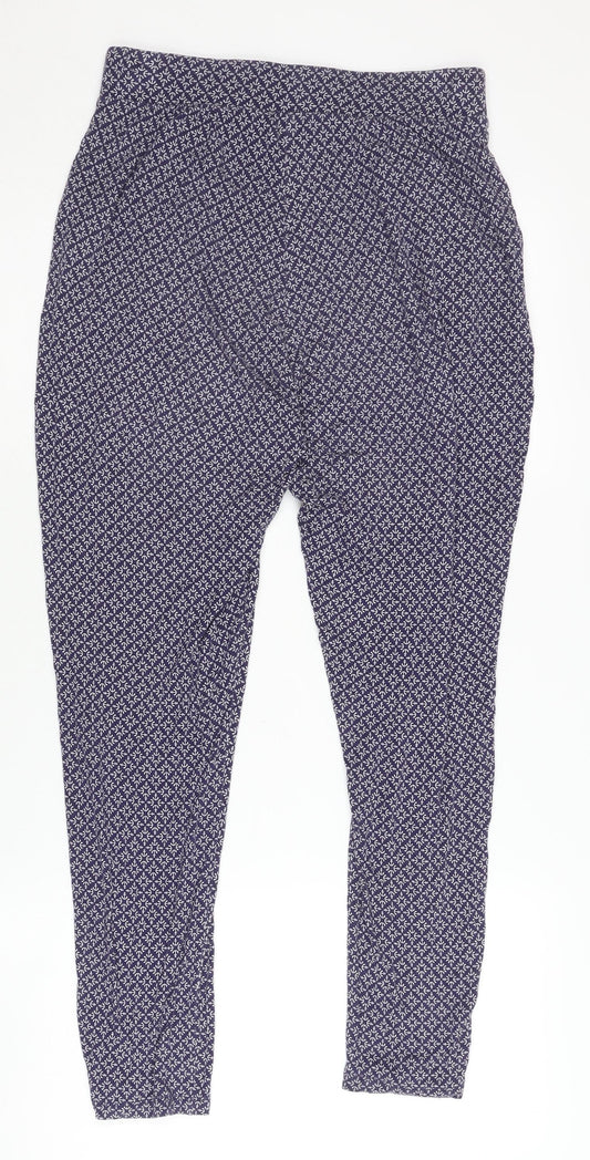 Joules Women Blue Geometric Trousers Size 10