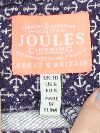 Brand and care label for Joules Women Blue Geometric Trousers, size 10