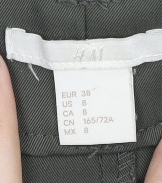 H&M Women's Green Paperbag Trousers Size 10