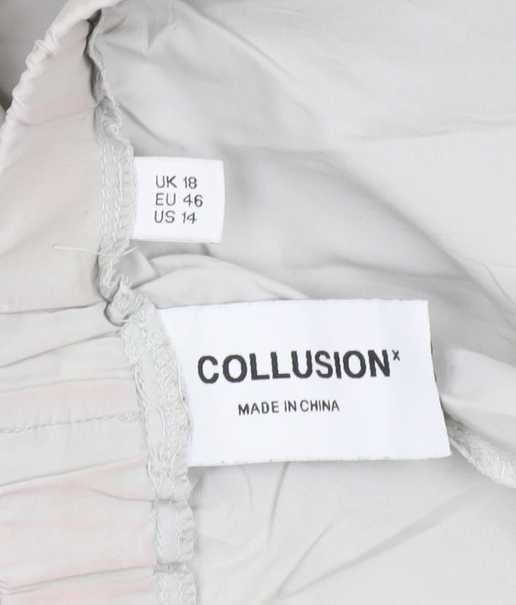 Collusion Women's Grey Cargo Trousers Size 18