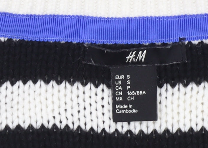 Additional view of H&M Women's Black Striped V-Neck jumper