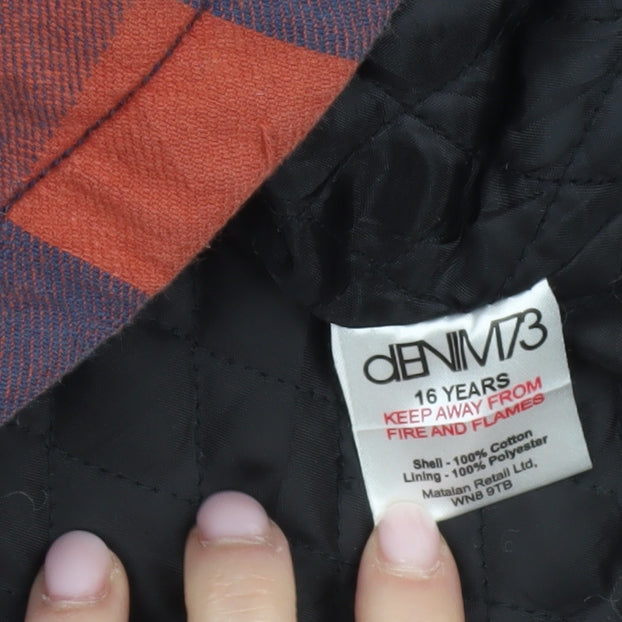 Brand and care label for Denim 73 boys’ multicoloured cotton shirt jacket 16 years