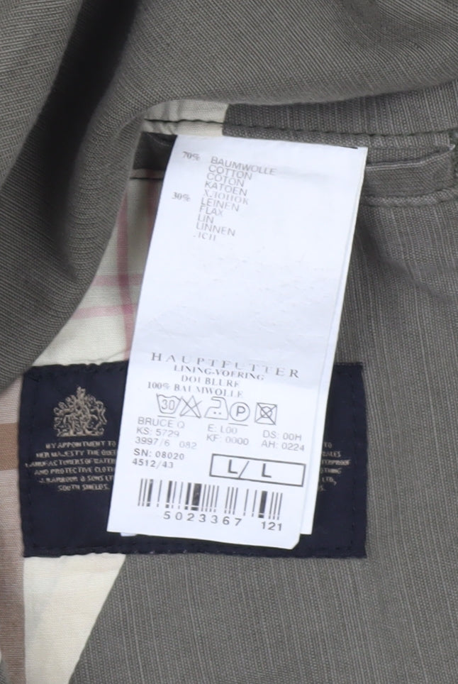 Barbour Men's Green Blazer, L, Single-Breasted