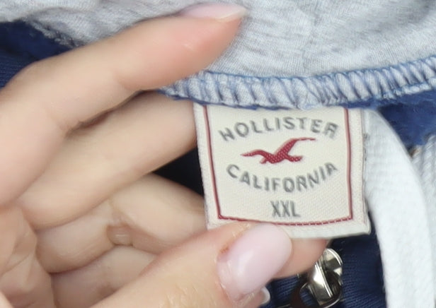 Hollister Men's 2XL Blue Full Zip Hoodie