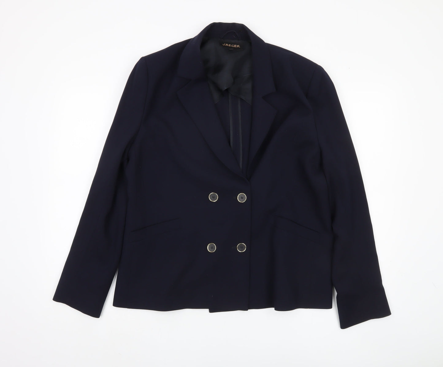 Jaeger Women's Blue Double-Breasted Blazer Size 16