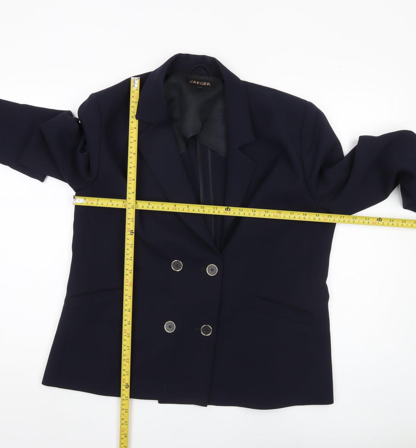 Jaeger Women's Blue Double-Breasted Blazer Size 16