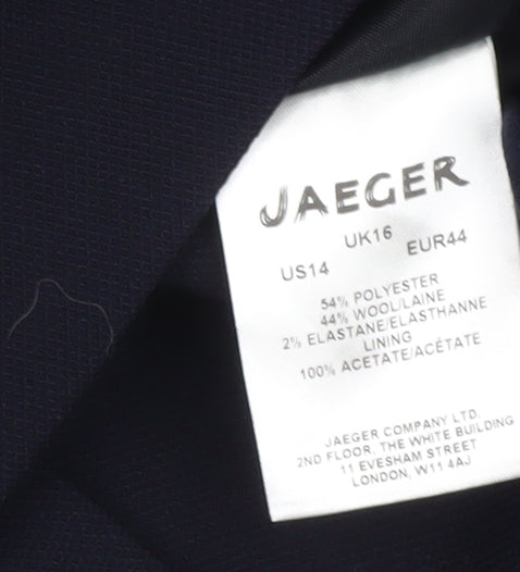 Jaeger Women's Blue Double-Breasted Blazer Size 16