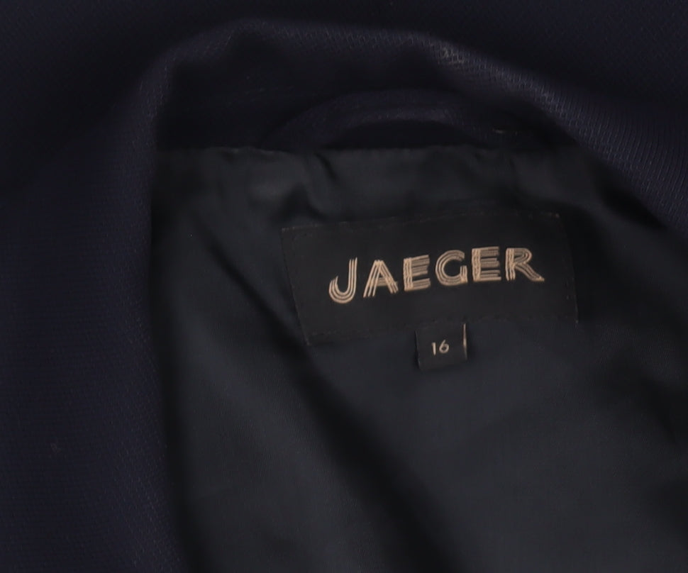 Jaeger Women's Blue Double-Breasted Blazer Size 16