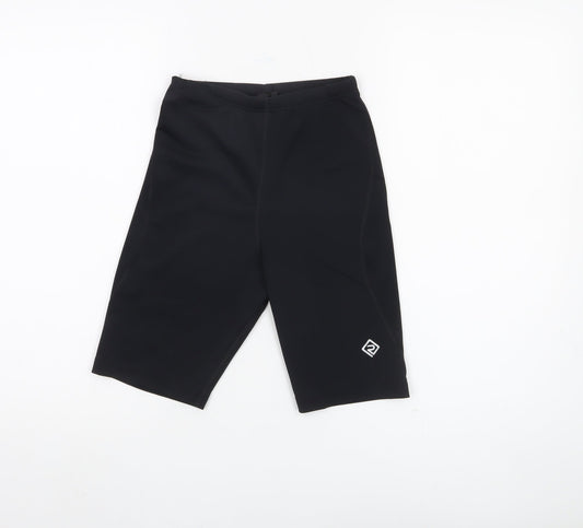 Additional front view of Ronhill Women's Black Biker Shorts, size S, Athletic