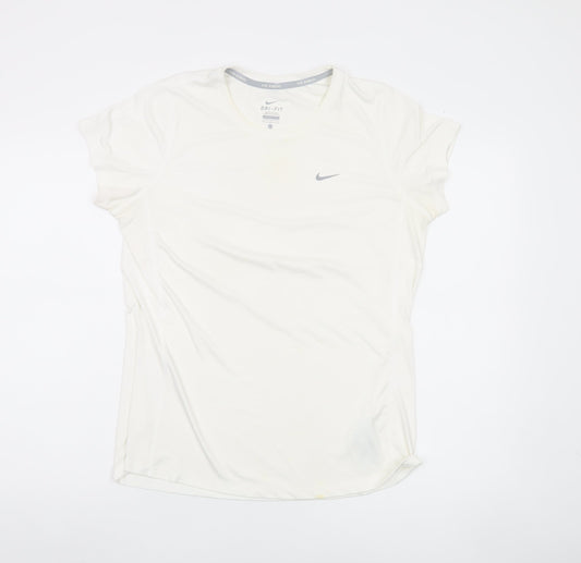 Nike Women's White Dri-FIT Running T-Shirt L