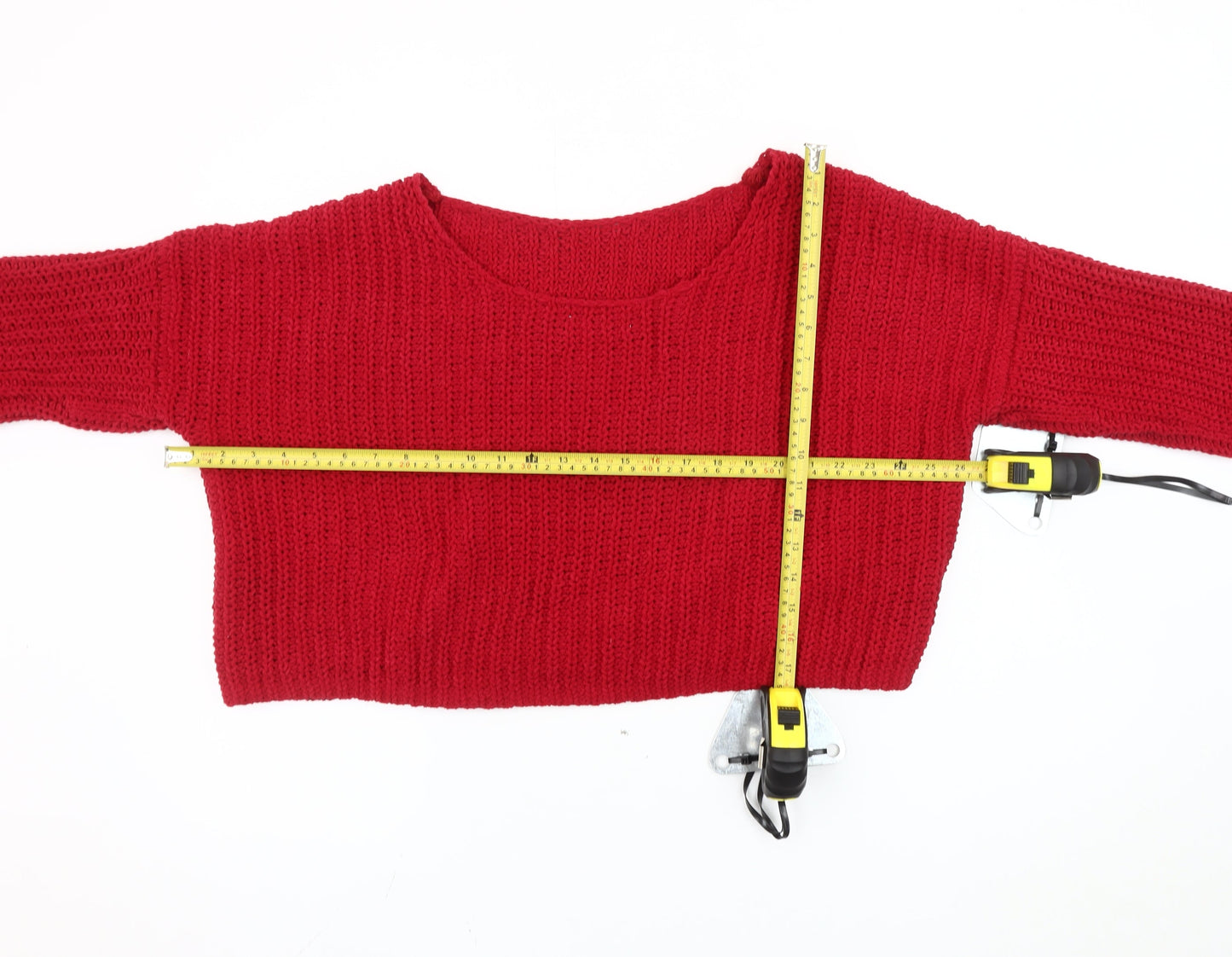 Hollister Women's Red Pullover Jumper, Size S, Chunky Knit