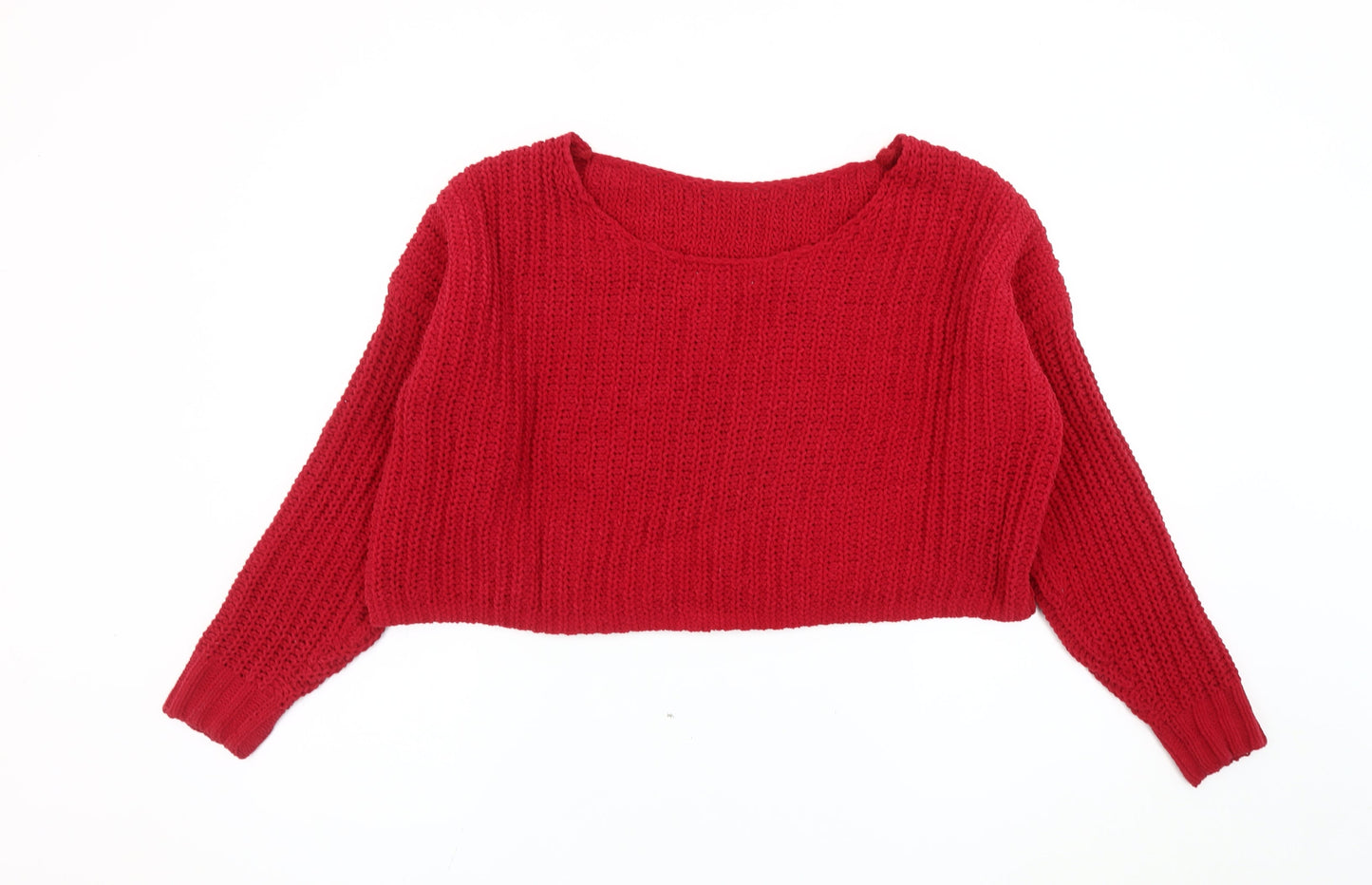 Hollister Women's Red Pullover Jumper, Size S, Chunky Knit