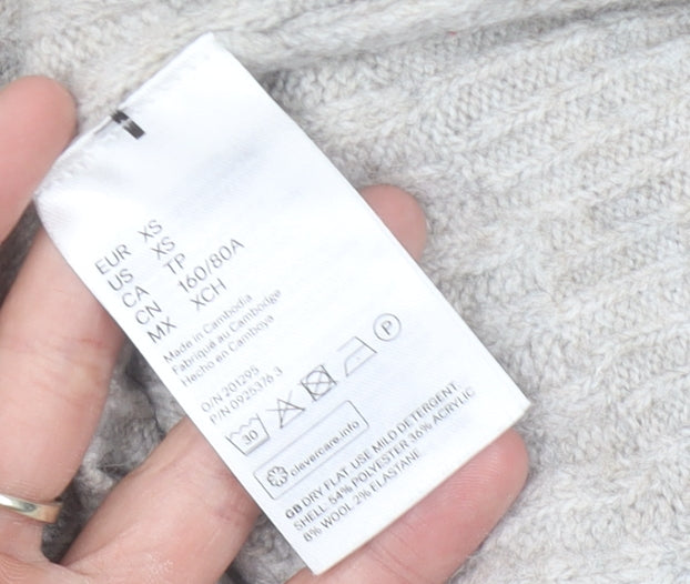 Additional view of H&M Women's Beige Ribbed jumper XS