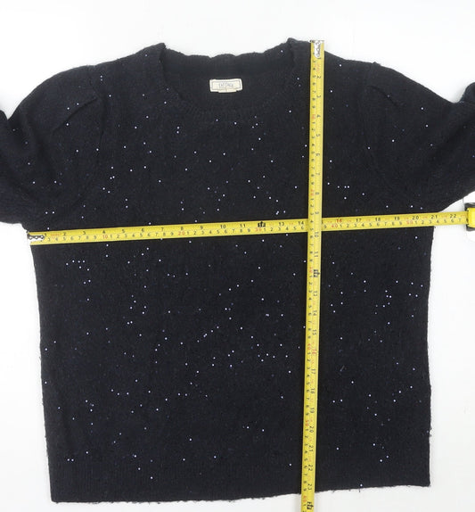 Fat Face Women's Black Crew Neck Jumper UK 14