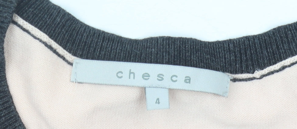 Brand and care label for Chesca Women's Multicoloured Cardigan, size 4