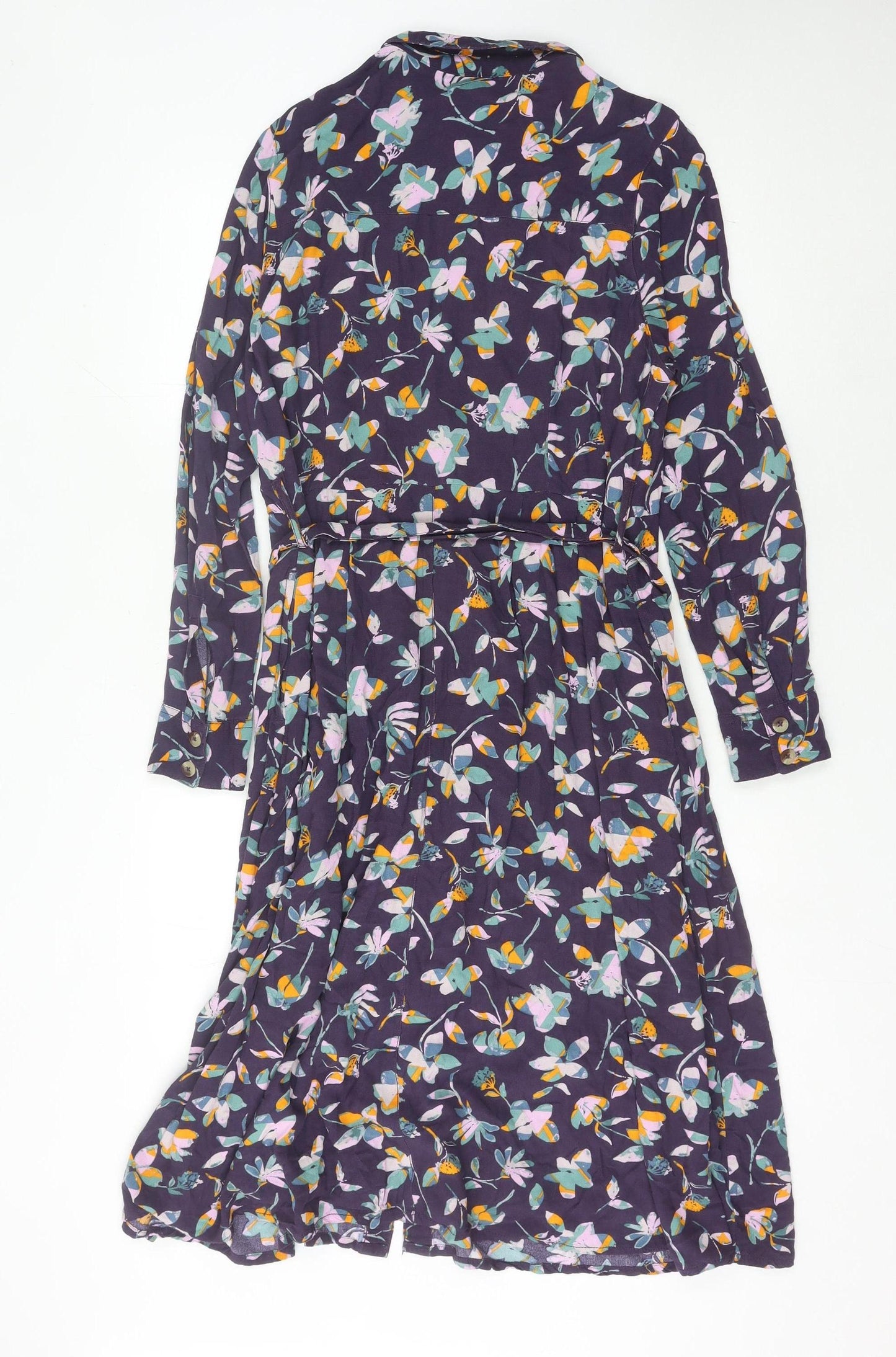 Weird Fish Women's Multicoloured Floral Shirt Dress Size 14