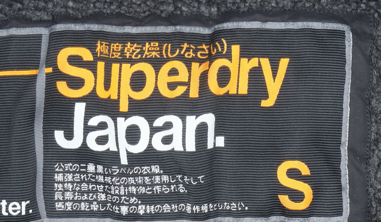 Superdry Women's Black S Parka with Fur Trim Hood