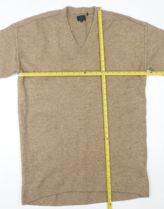 Superdry Women's Beige V-Neck Knit Dress Size 14
