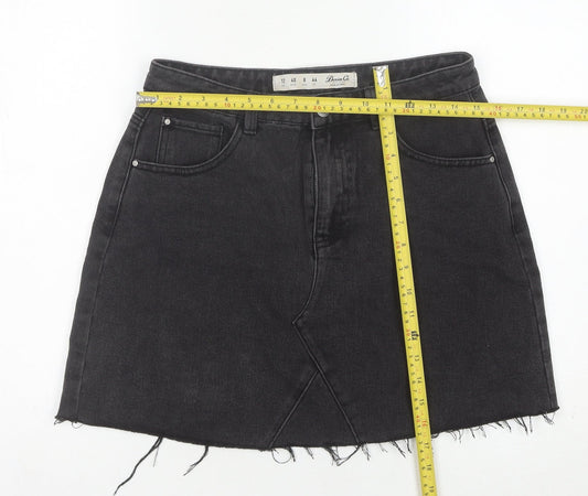 Denim Co Women's Black A-Line Denim Skirt, Size 12