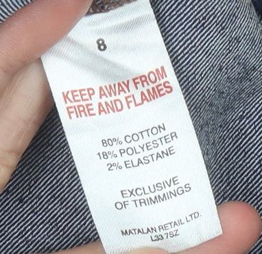 Brand and care label for Matalan Women's Blue Denim Knee Length Pencil Skirt