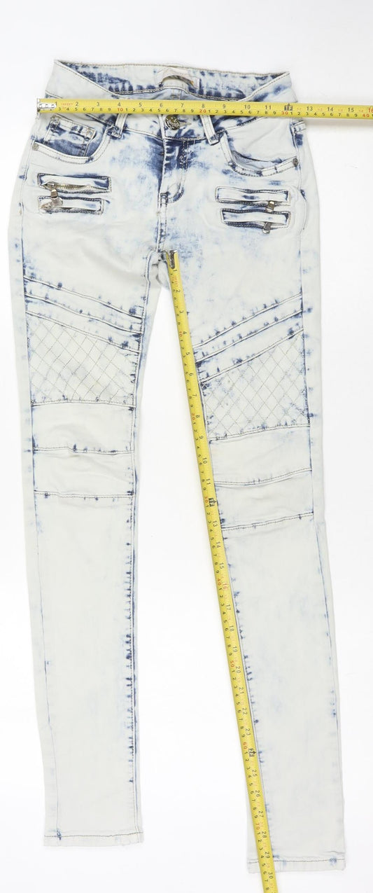 Lexxury Womens Blue White Skinny Jeans S