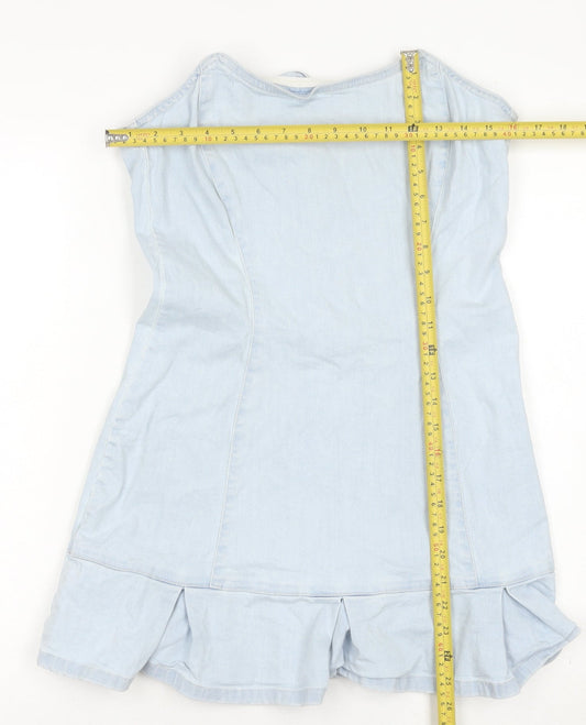AsYou Women's Blue Short Denim Sheath Dress Size 12