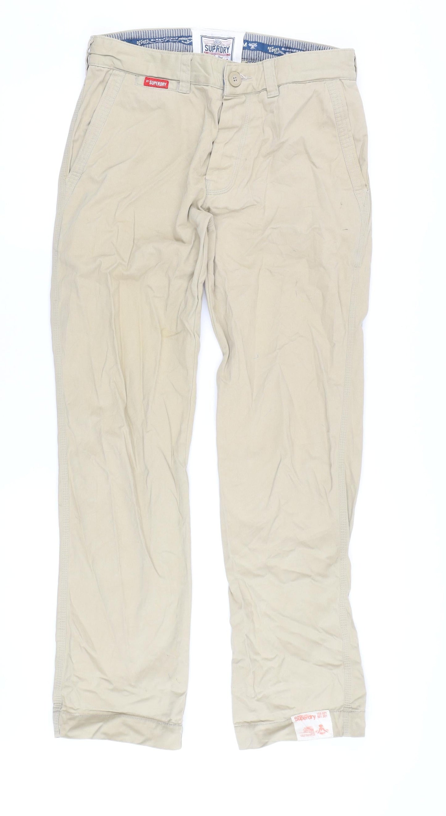 Superdry Men's Beige Chino Trousers M - Casual Style