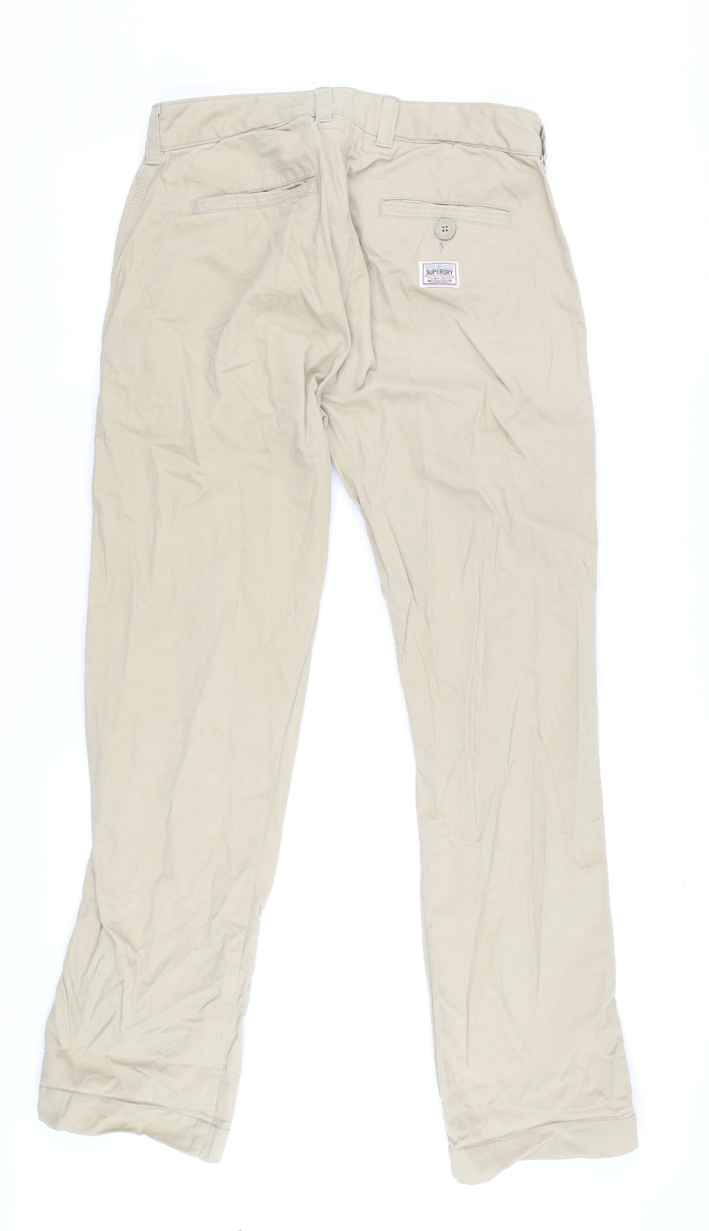 Superdry Men's Beige Chino Trousers M - Casual Style