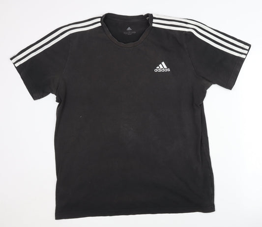 Mens UK Size L adidas Black Cotton T-Shirt
