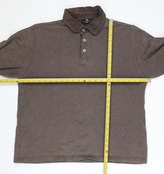 Marks and Spencer Men’s Brown Henley Sweatshirt, Size L