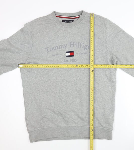 Tommy Hilfiger Men's Grey Sweatshirt S Logo Pullover