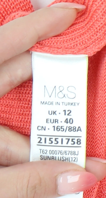 Additional view of Marks & Spencer Women's Pink V-Neck Pullover, size 12, Casual Knit
