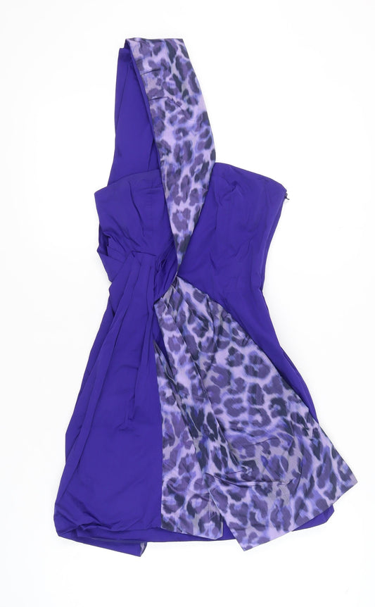 Karen Millen Women's Purple One Shoulder Dress