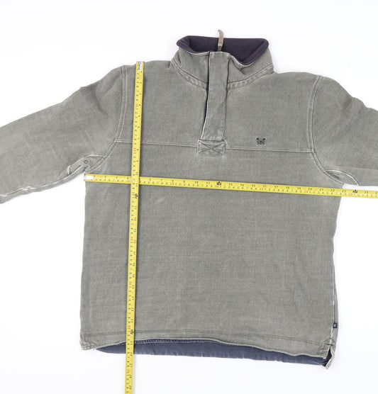 Crew Clothing Men's Grey Sweatshirt, Size L, High Neck, Logo