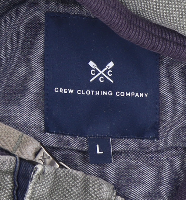Crew Clothing Men's Grey Sweatshirt, Size L, High Neck, Logo