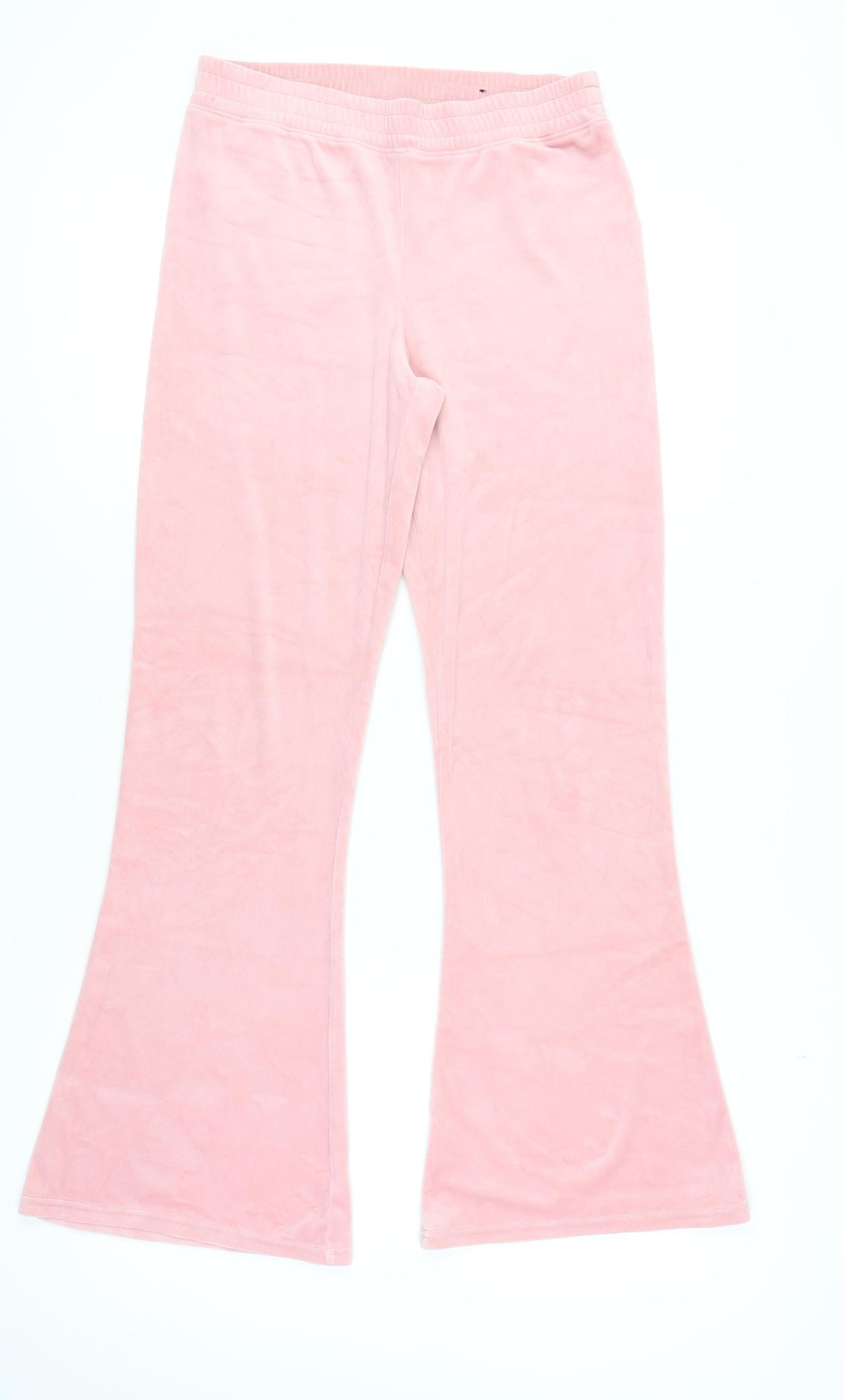 Hollister Women's Pink Velour Flared Trousers M