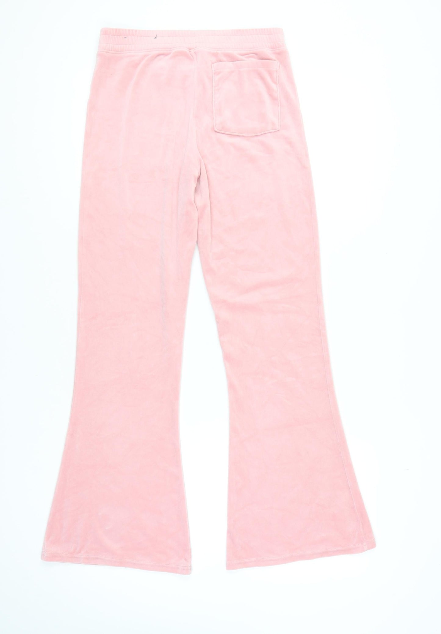 Hollister Women's Pink Velour Flared Trousers M