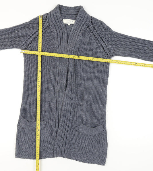 Fat Face Women’s Grey Open Front Cardigan Size 8, Open-Knit Style