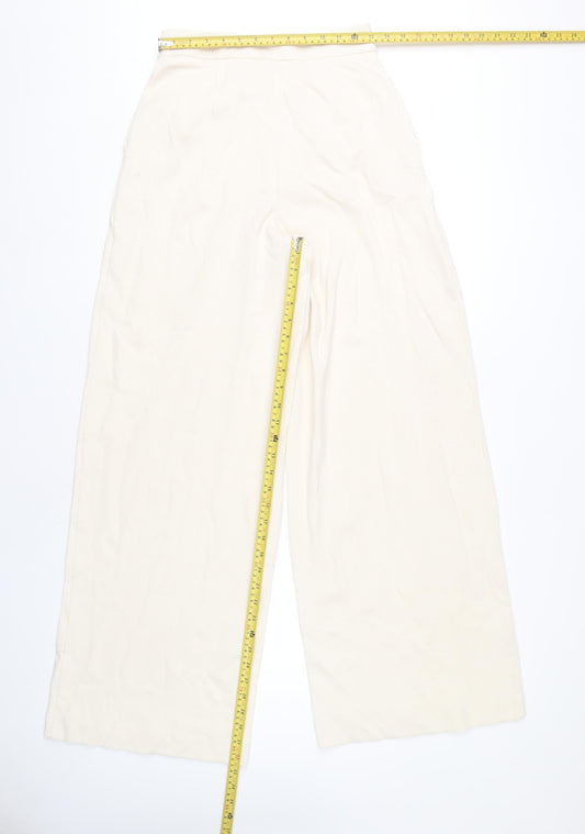 ASOS Women's Ivory Wide-Leg Trousers Size 10