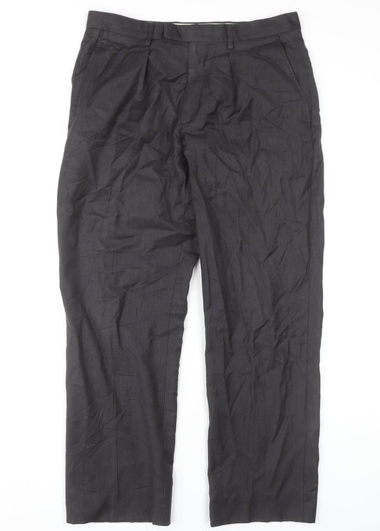 Additional front view of T.M. Lewin Men's Black Wool Dress Pants, size L