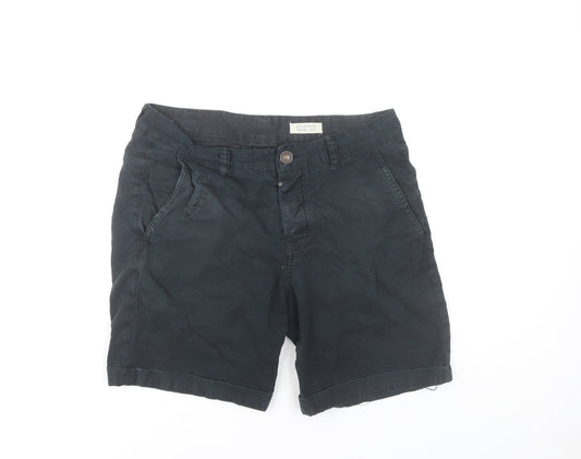 Additional front view of AllSaints Men's Black Chino Shorts, size 40, Regular Fit