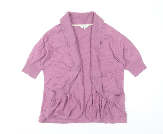Fat Face Women's Pink Open Front Cardigan Size 12 Cotton